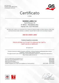 Certificazione ISO 45001 Raining Labels